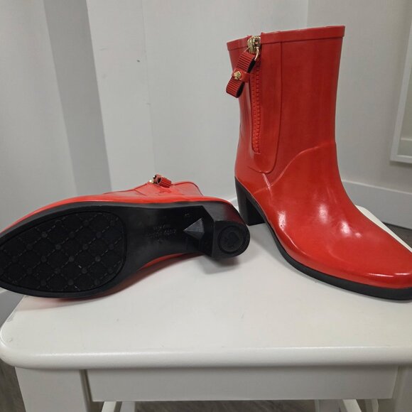 Kate Spade New York- Penny Red Rubber Short Rainboot - Picture 1 of 5
